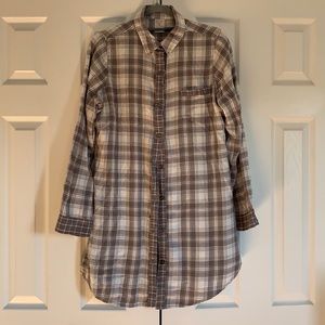 🐾Sonoma Intimates Grey and White Plaid Pajama Top